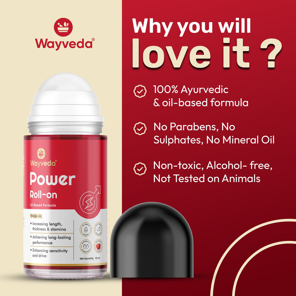 Wayveda Power Roll-On For Men - 50ml | Strawberry-Flavour