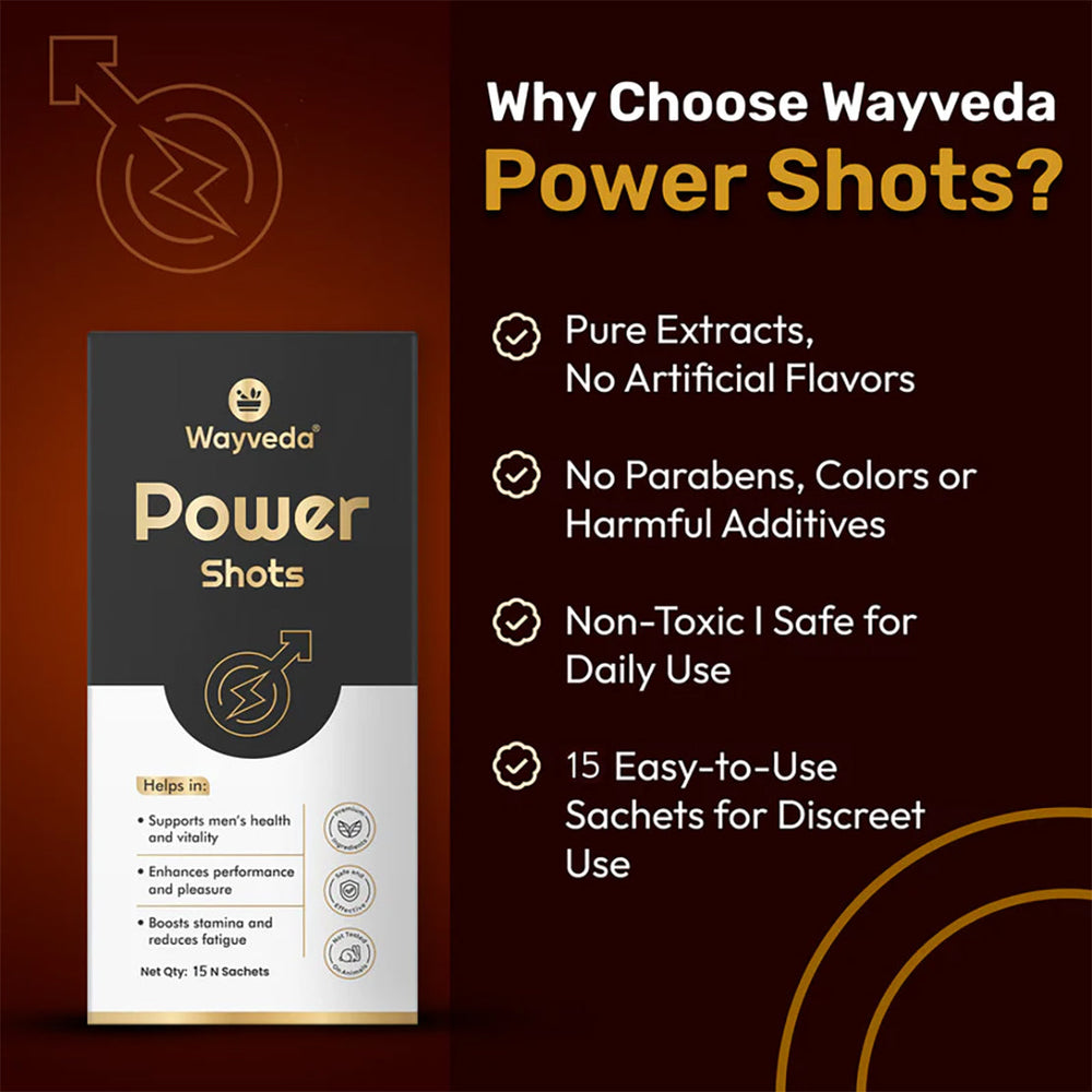 Wayveda Power Shots - Stamina & Performance Booster For Men - 15N