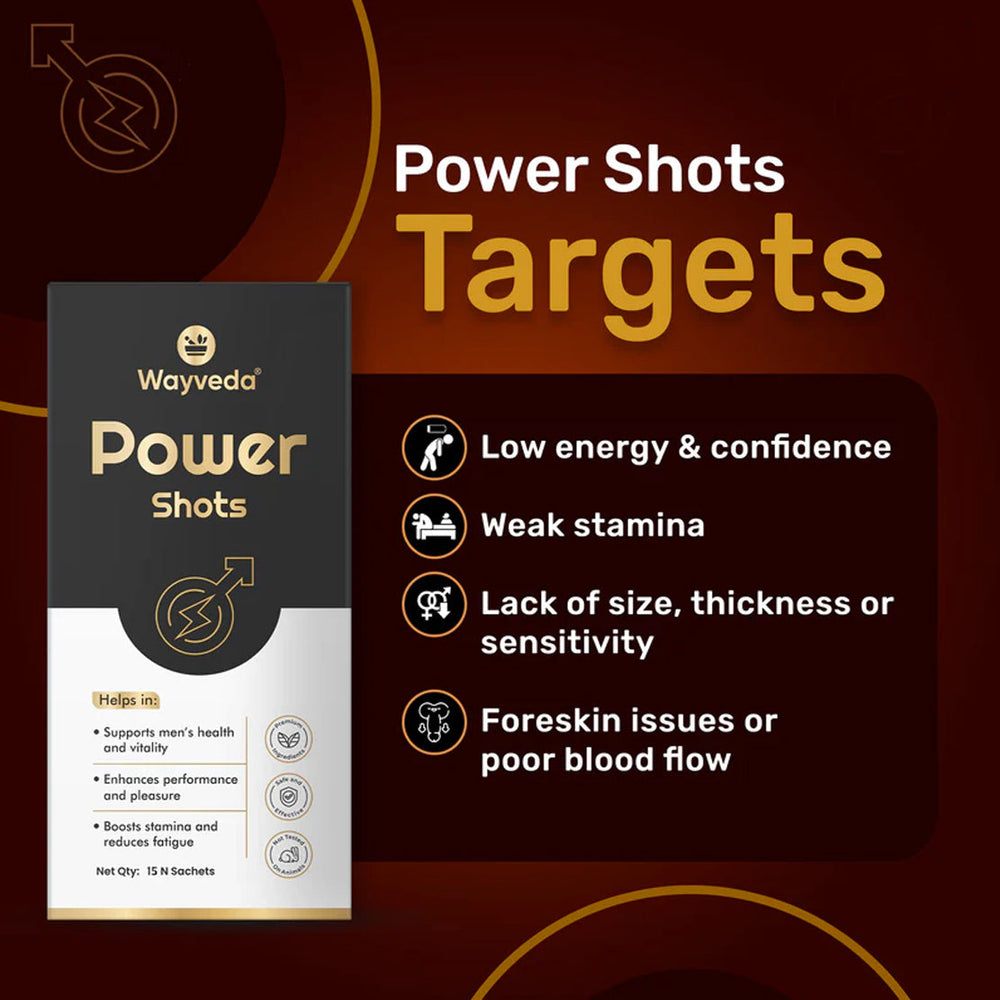 Wayveda Power Shots - Stamina & Performance Booster For Men - 15N