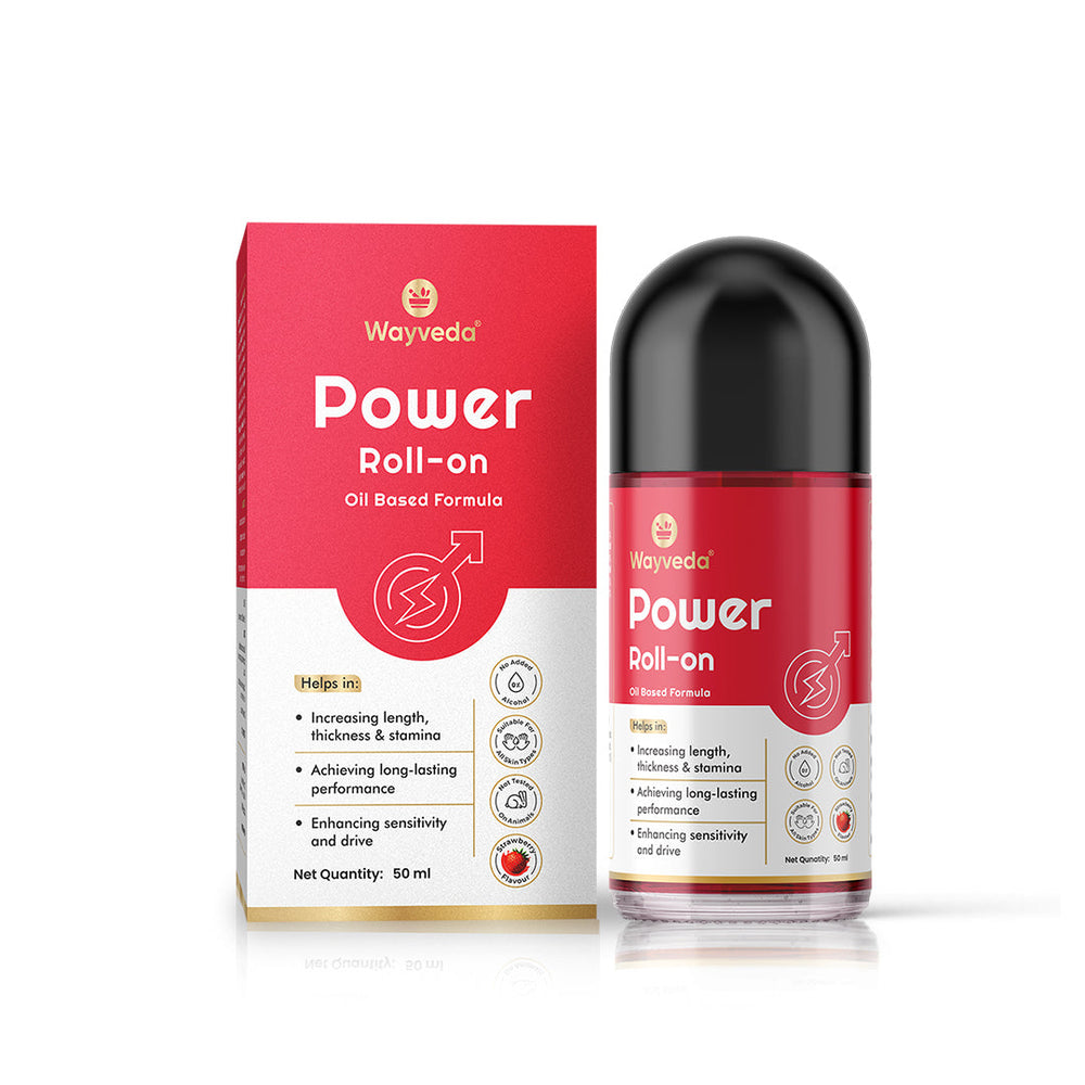 Wayveda Power Roll-On For Men - 50ml | Strawberry-Flavour - Wayveda