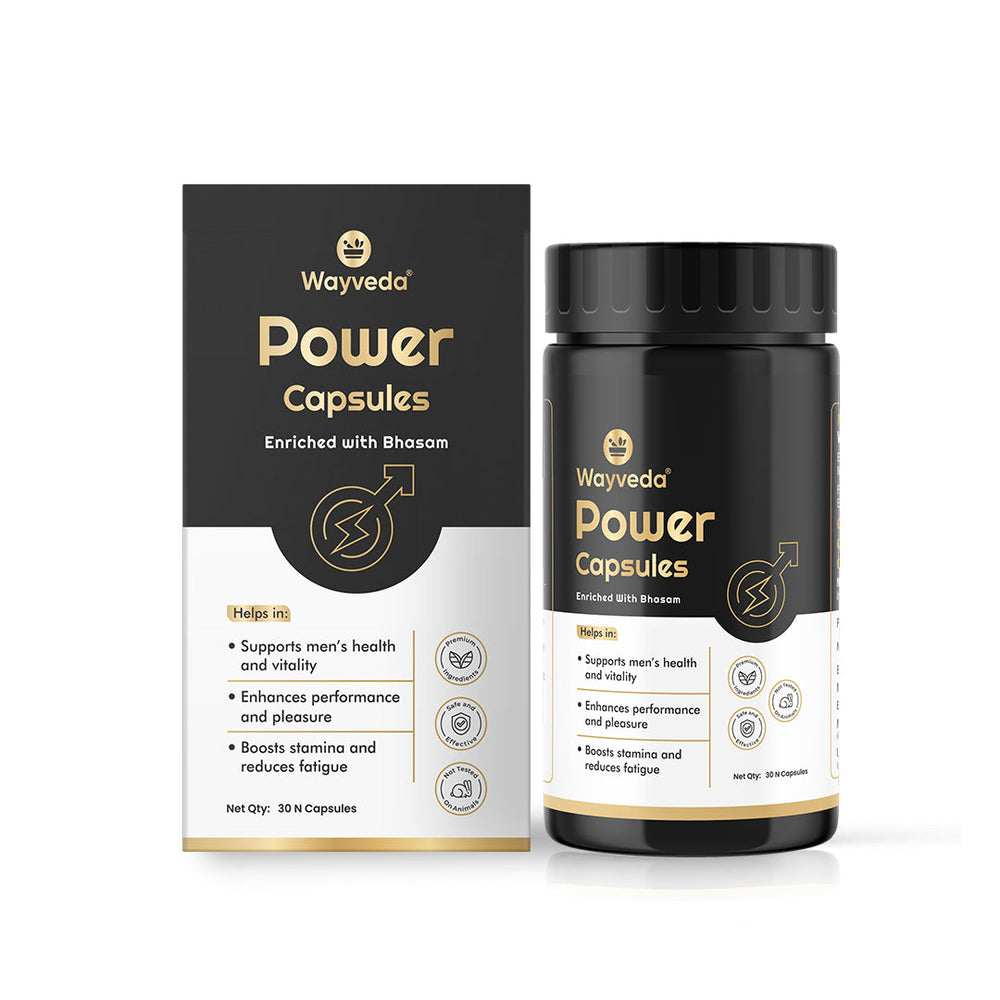 Wayveda Power Capsules - Enriched with Bhasam for Men - Wayveda