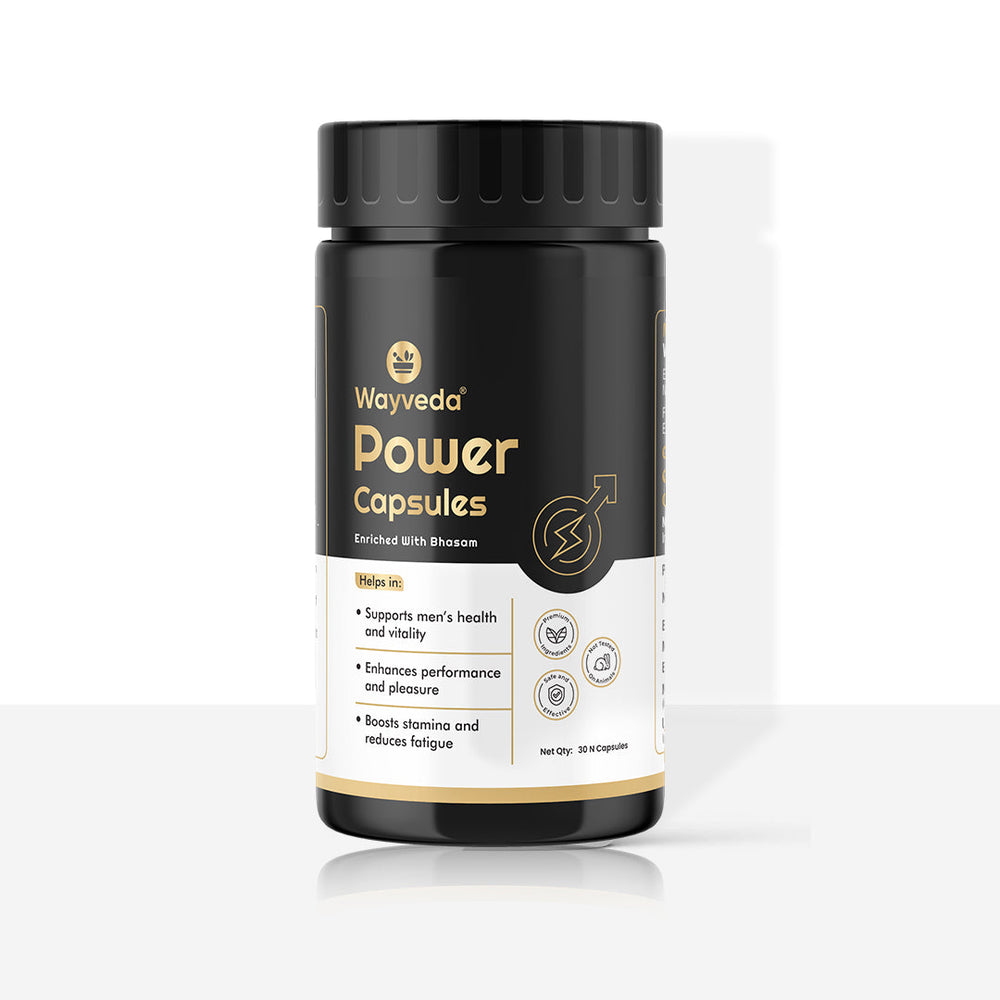 Wayveda Power Capsules - Enriched with Bhasam for Men - Wayveda