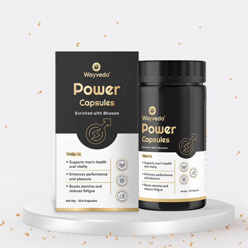 Wayveda Power Capsules - Enriched with Bhasam for Men - Wayveda