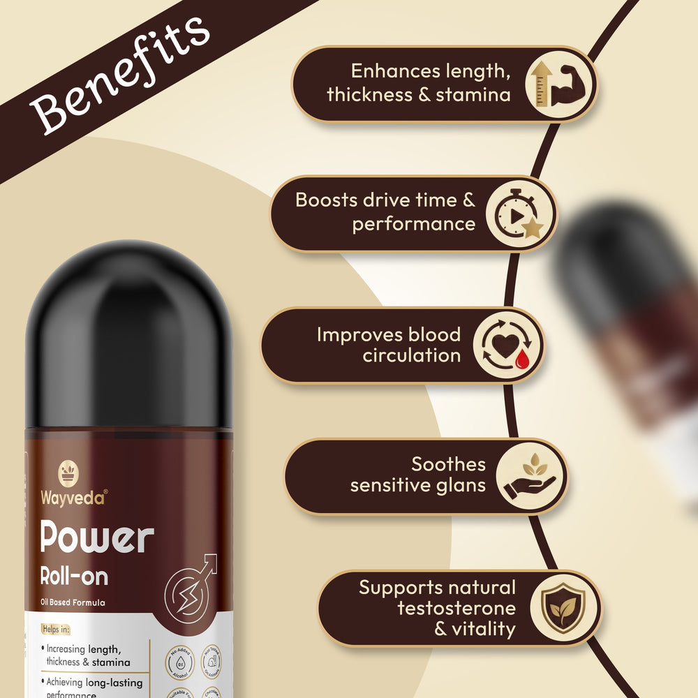 Wayveda Power Roll-On For Men - 50ml | Chocolate Flavour