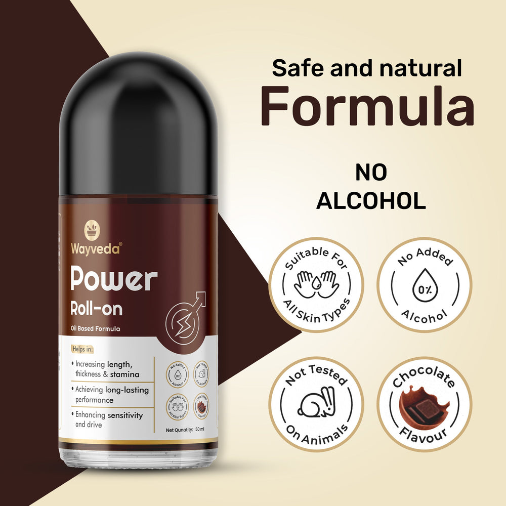 Wayveda Power Roll-On For Men - 50ml | Chocolate Flavour